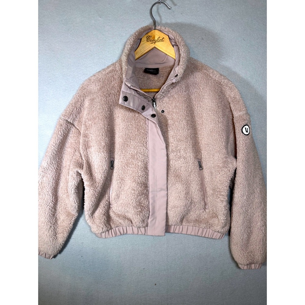 Vuori Alpine Sherpa Cozy Jacket Dusty Rose Pink Fleece Zip High Pile Womens XS